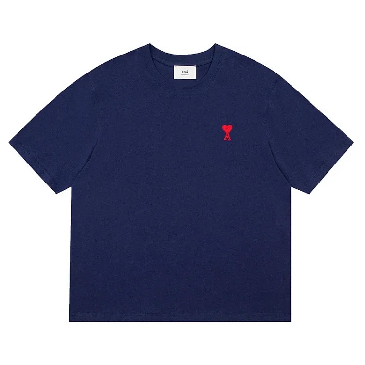 AMI Heart Embroidered Short-Sleeve