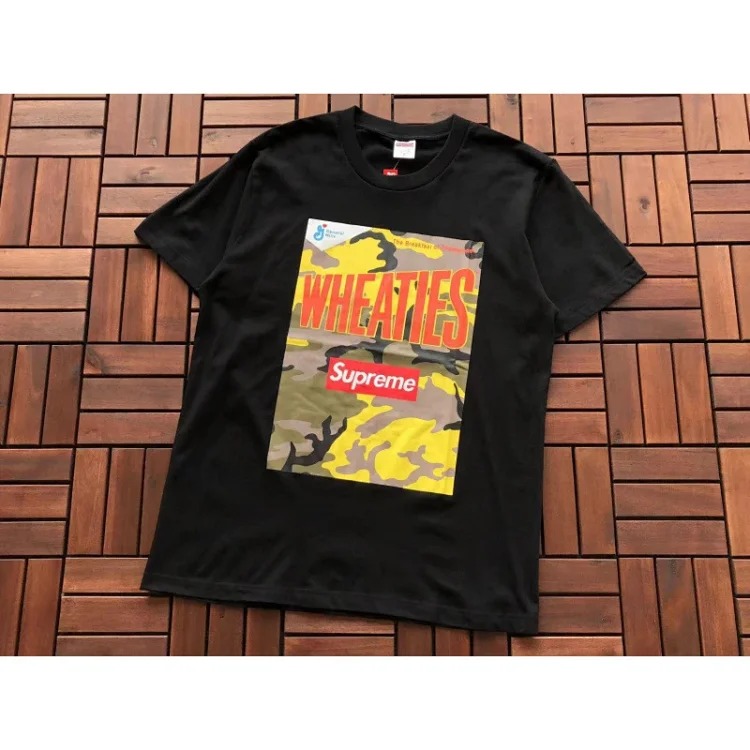 Cross-border original beauty trend Sup letter printing BOX high short-sleeved T-shirt for men and women loose street fashion one piece dropshipping 3