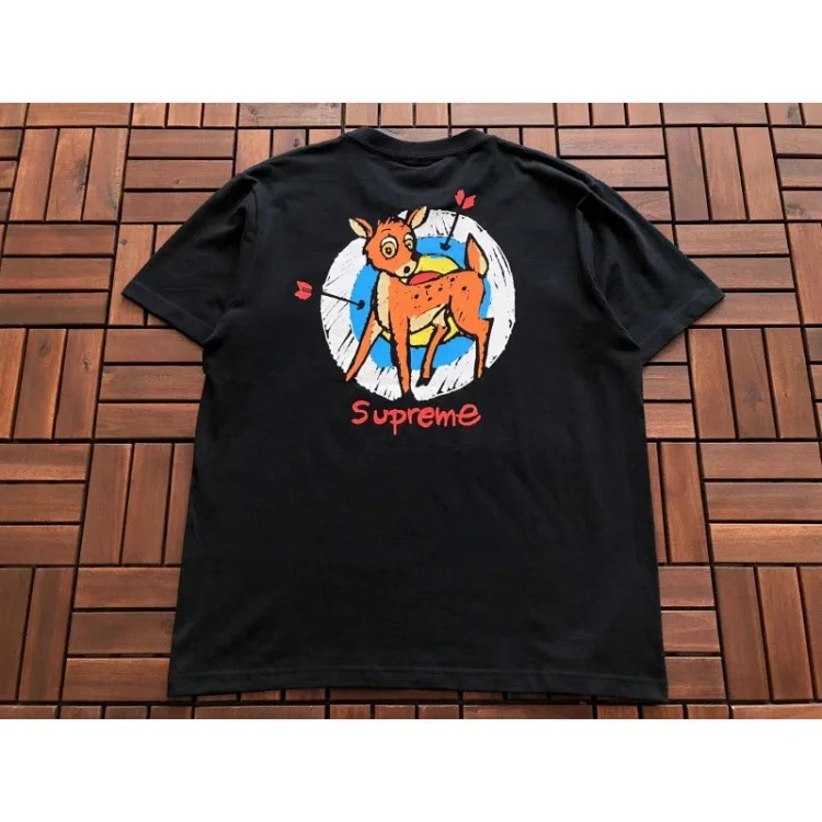Cross-border original beauty trend Sup letter printing BOX high short-sleeved T-shirt for men and women loose street fashion one piece dropshipping 3