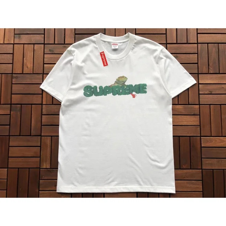Cross-border original beauty trend Sup letter printing BOX high short-sleeved T-shirt for men and women loose street fashion one piece dropshipping 3
