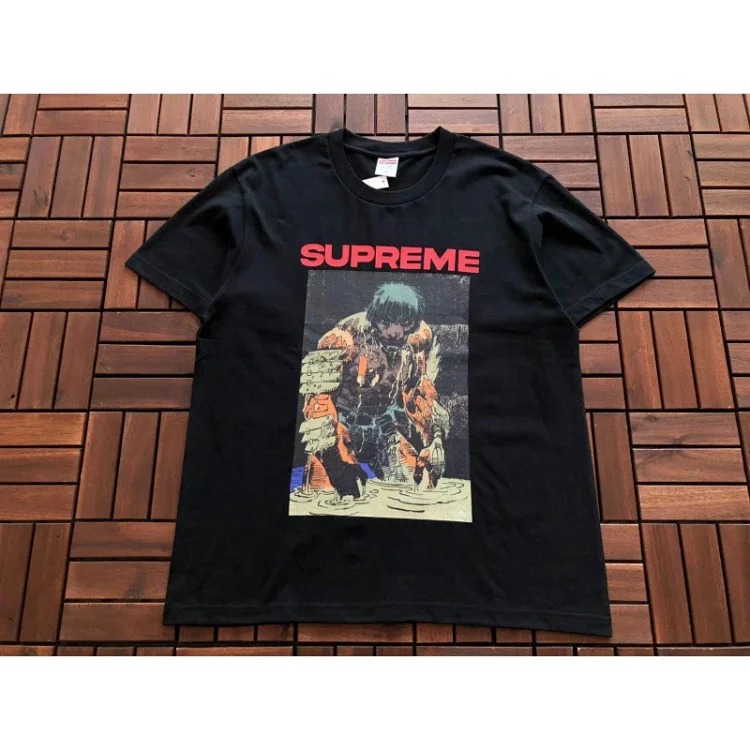 Cross-border original beauty trend Sup letter printing BOX high short-sleeved T-shirt for men and women loose street fashion one piece dropshipping 3