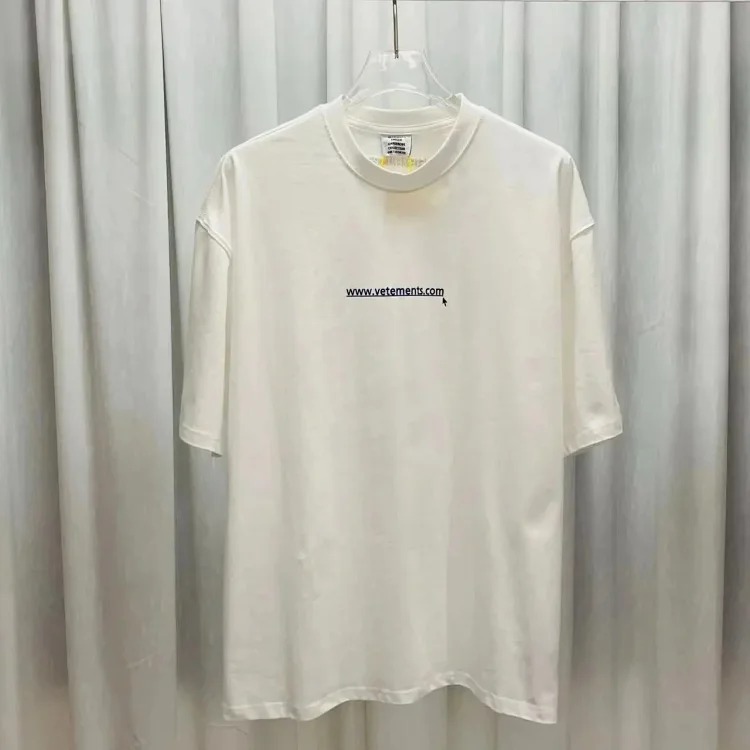 Wholesale collection VTM European and American trendy brand retro washed letter embroidery OS male and female couple loose short-sleeved T-shirt
