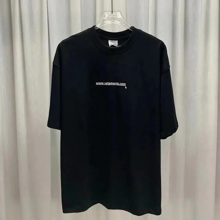 Wholesale collection VTM European and American trendy brand retro washed letter embroidery OS male and female couple loose short-sleeved T-shirt