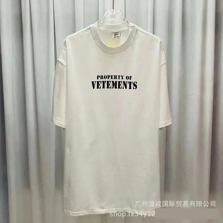 Wholesale collection VTM European and American trendy brand retro washed letter embroidery OS male and female couple loose short-sleeved T-shirt