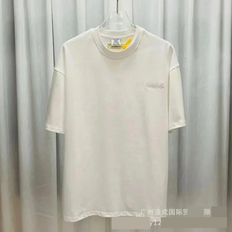 Wholesale collection VTM European and American trendy brand retro washed letter embroidery OS male and female couple loose short-sleeved T-shirt