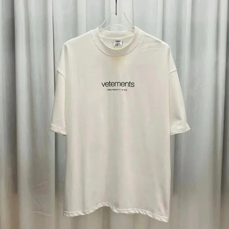 Wholesale collection VTM European and American trendy brand retro washed letter embroidery OS male and female couple loose short-sleeved T-shirt