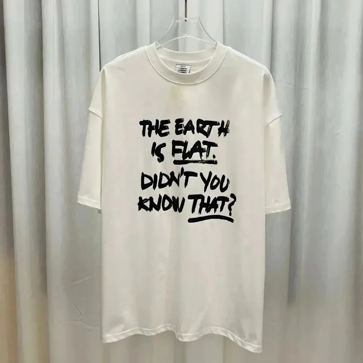 Wholesale collection VTM European and American trendy brand retro washed letter embroidery OS male and female couple loose short-sleeved T-shirt