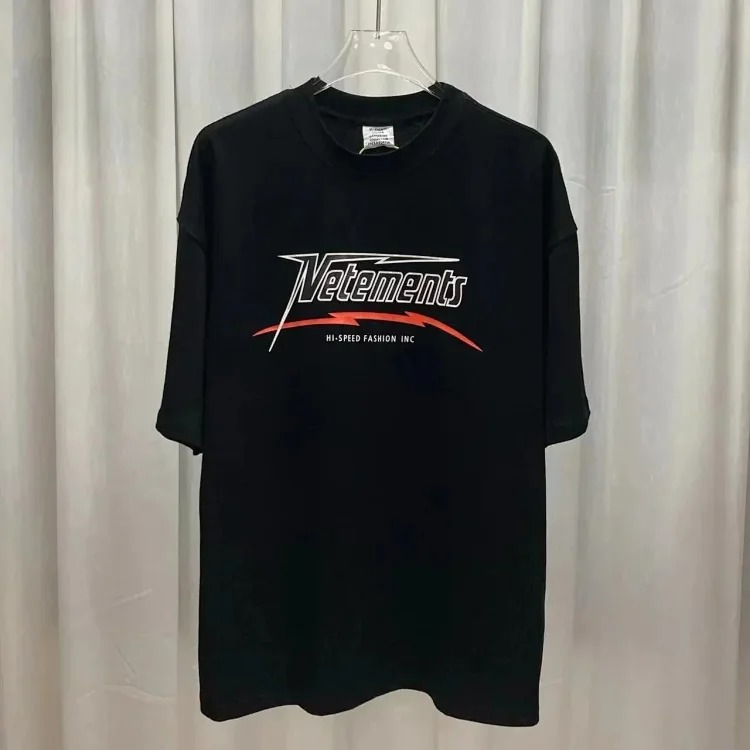 Wholesale collection VTM European and American trendy brand retro washed letter embroidery OS male and female couple loose short-sleeved T-shirt