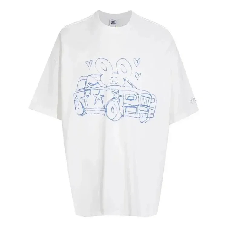 Wholesale collection VTM European and American trendy brand retro washed letter embroidery OS male and female couple loose short-sleeved T-shirt
