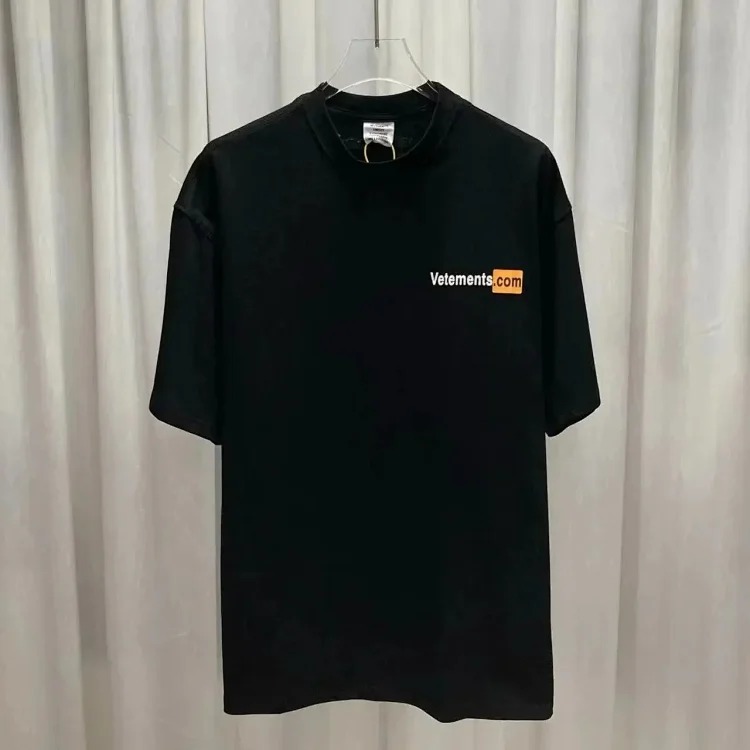 Wholesale collection VTM European and American trendy brand retro washed letter embroidery OS male and female couple loose short-sleeved T-shirt