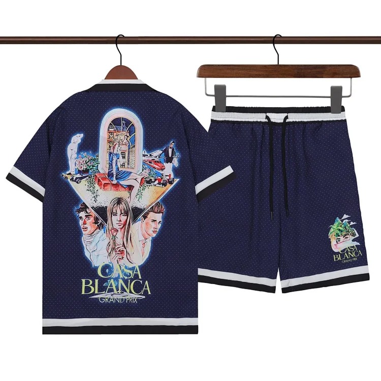 Casa Retro High Street Hip Hop Beach Short-Sleeve Set