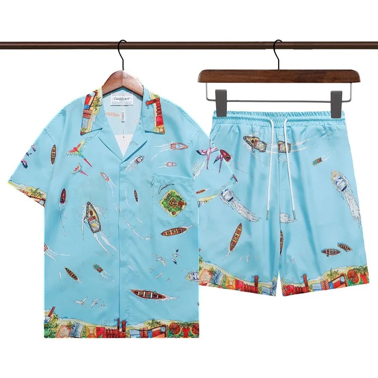 Casa Retro High Street Hip Hop Beach Short-Sleeve Set image 2