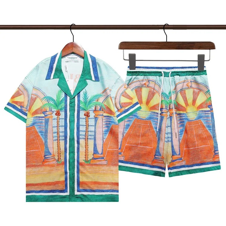 Casa Retro High Street Hip Hop Beach Short-Sleeve Set image 3