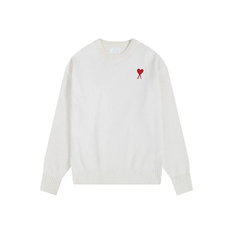 Autumn and winter ΑMI heart classic round neck sweater simple high-end feeling inner top