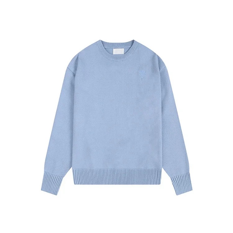 Autumn and winter ΑMI heart classic round neck sweater simple high-end feeling inner top
