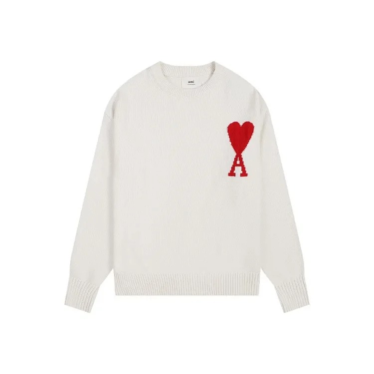 Autumn and winter ΑMI heart classic round neck sweater simple high-end feeling inner top