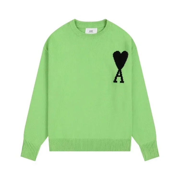 Autumn and winter ΑMI heart classic round neck sweater simple high-end feeling inner top