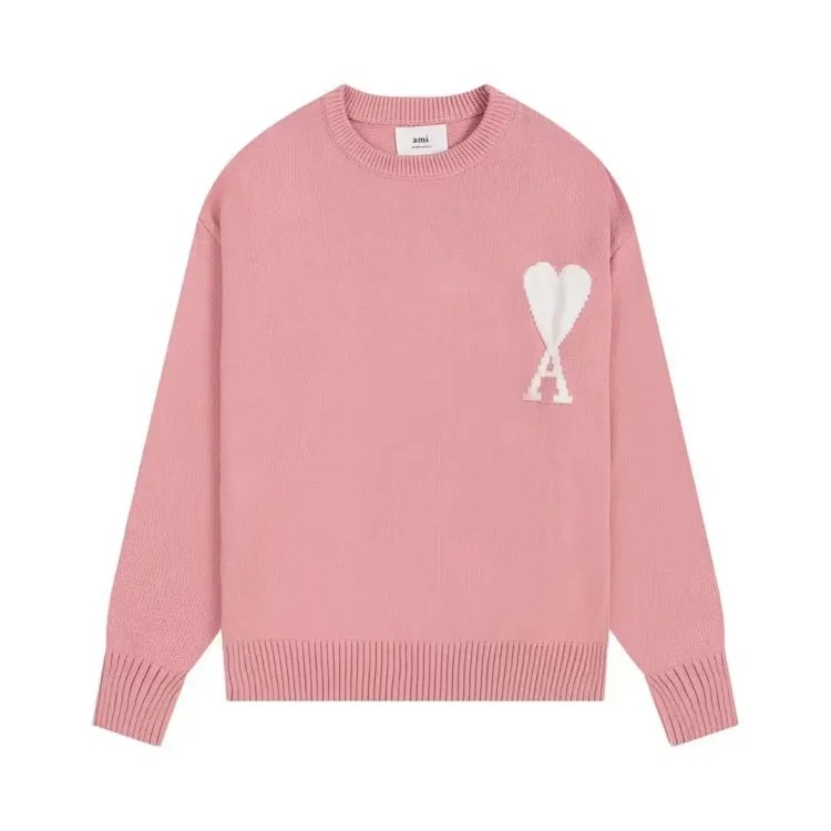Autumn and winter ΑMI heart classic round neck sweater simple high-end feeling inner top