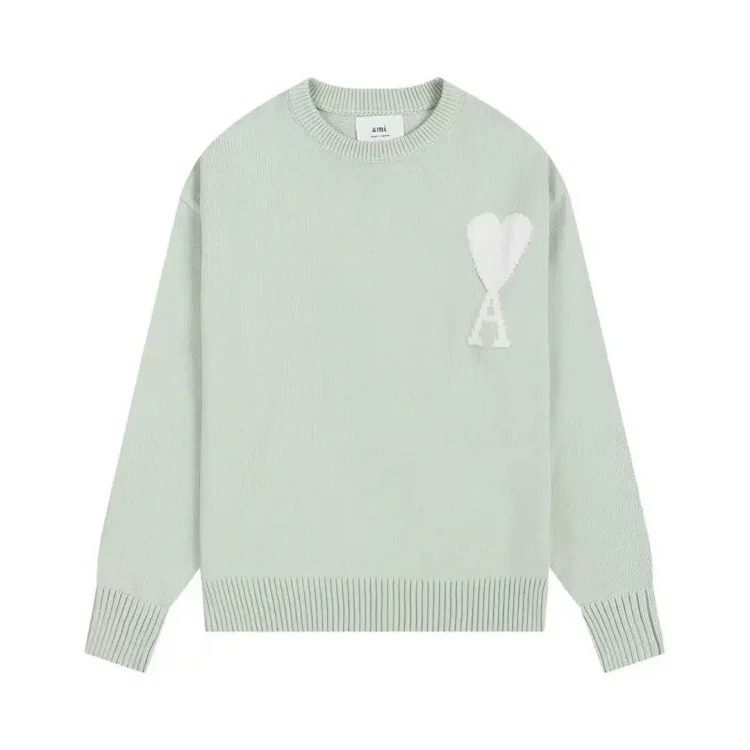Autumn and winter ΑMI heart classic round neck sweater simple high-end feeling inner top