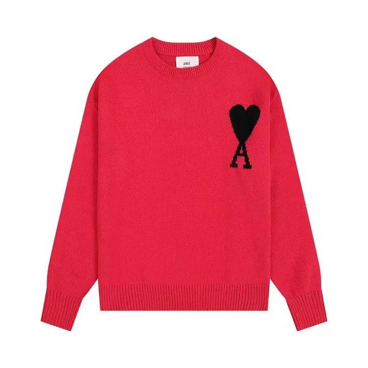 Autumn and winter ΑMI heart classic round neck sweater simple high-end feeling inner top