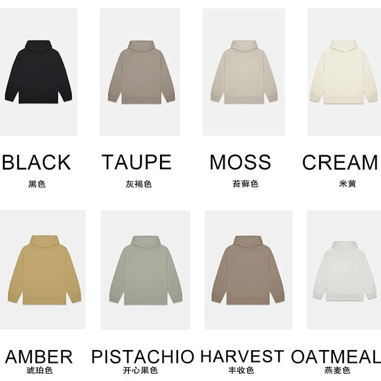 2021SS offset printed hooded sweatshirt ESSENTIALS sweatshirt trendy brand plus velvet street cross-border hot sale