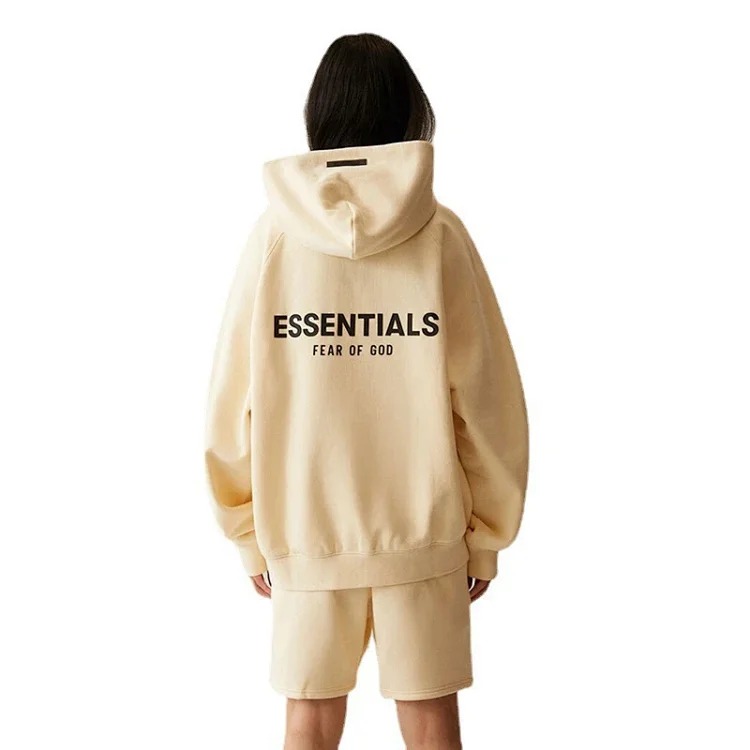 2021SS offset printed hooded sweatshirt ESSENTIALS sweatshirt trendy brand plus velvet street cross-border hot sale