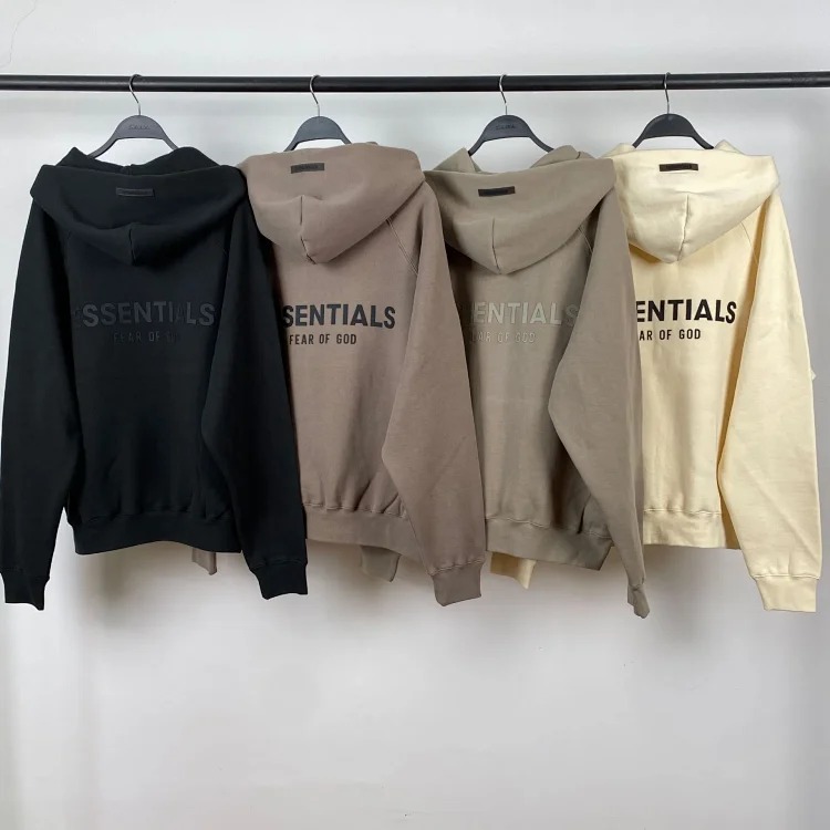 2021SS offset printed hooded sweatshirt ESSENTIALS sweatshirt trendy brand plus velvet street cross-border hot sale