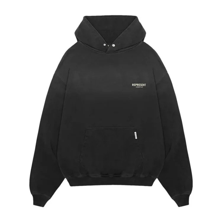 Lili-Represent basic classic letter print high street fashion brand simple and versatile couple hooded sweatshirt hoodie