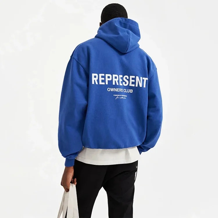 Lili-Represent basic classic letter print high street fashion brand simple and versatile couple hooded sweatshirt hoodie