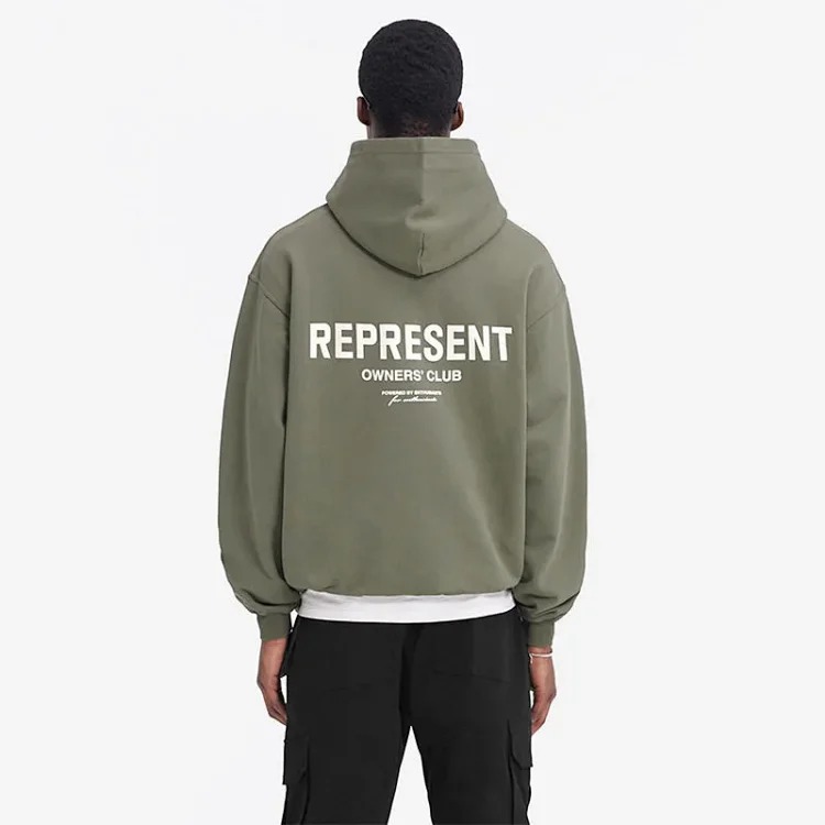 Lili-Represent basic classic letter print high street fashion brand simple and versatile couple hooded sweatshirt hoodie