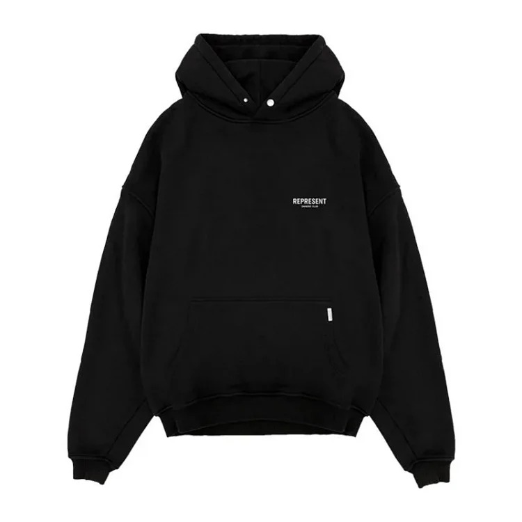 Lili-Represent basic classic letter print high street fashion brand simple and versatile couple hooded sweatshirt hoodie