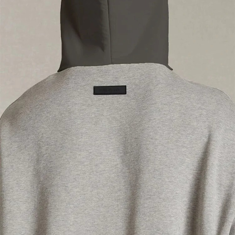 2024SS contrasting color nylon flannel hooded sweatshirt ESSENTIALS trendy brand hoodie cross-border
