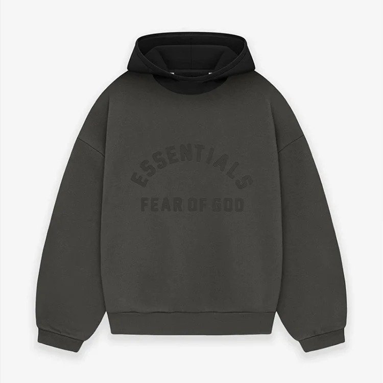 2024SS contrasting color nylon flannel hooded sweatshirt ESSENTIALS trendy brand hoodie cross-border