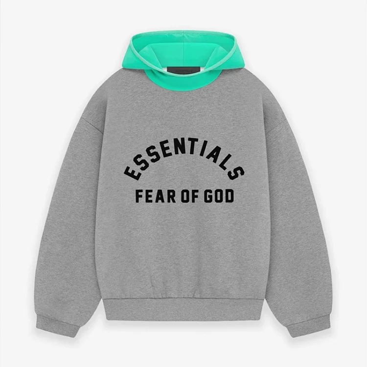 2024SS contrasting color nylon flannel hooded sweatshirt ESSENTIALS trendy brand hoodie cross-border
