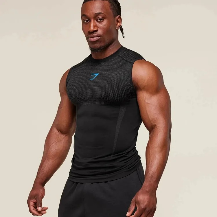 Stretch Seamless Men's Muscle Sports Fitness Running Training Clothing image 4