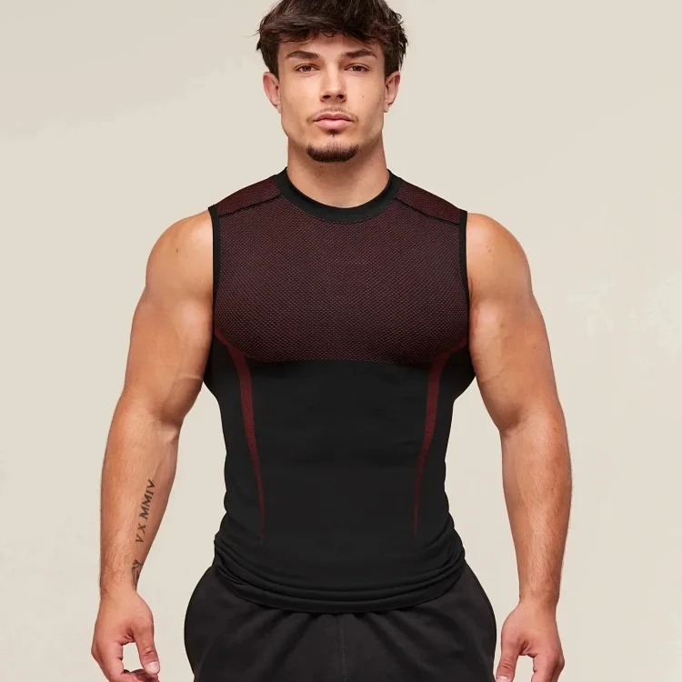 Stretch Seamless Men's Muscle Sports Fitness Running Training Clothing image 5