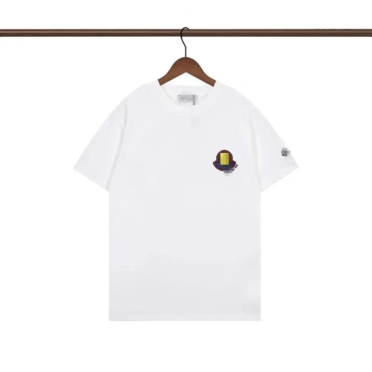 New full-print embroidered short-sleeved men's and women's T-shirts for couples - CY