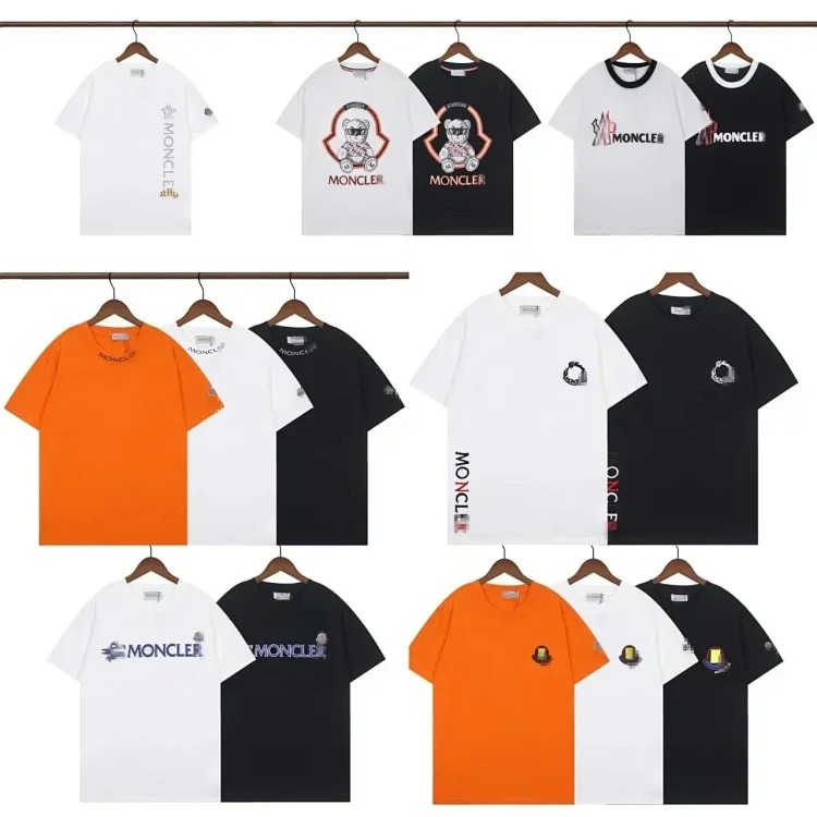 New full-print embroidered short-sleeved men's and women's T-shirts for couples - CY