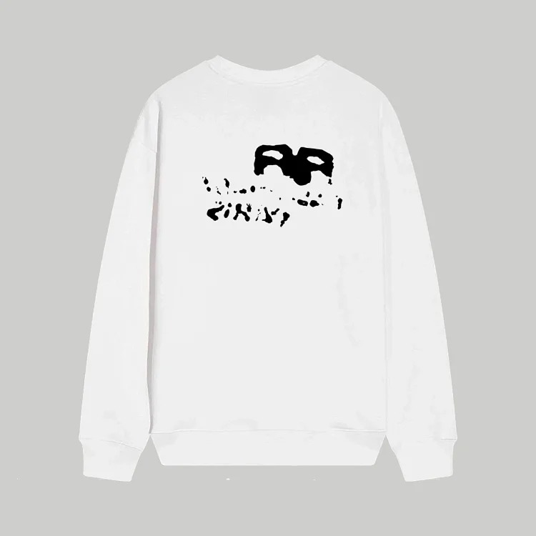 Cross-border B home 24SS autumn double B retro print graffiti 380g double-strand large terry long-sleeved T-shirt for men and women