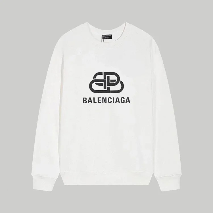 Cross-border B home 24SS autumn double B retro print graffiti 380g double-strand large terry long-sleeved T-shirt for men and women