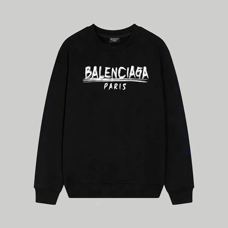 Cross-border B home 24SS autumn double B retro print graffiti 380g double-strand large terry long-sleeved T-shirt for men and women