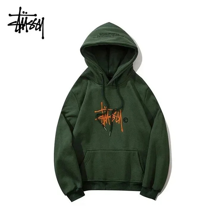Embroidered fleece hooded fashionable sweatshirt for men and women